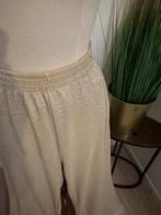 Beige/gouden wide leg pantalon - maat 38-44, Kleding | Dames, Broeken en Pantalons, Beige, Maat 42/44 (L), Nieuw, Ophalen of Verzenden