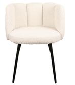 High Five Chair White Pearl – Bouclé Eetkamerstoelen, Japandi, Hotel Chique, Modern, Wit, Ophalen of Verzenden, Metaal