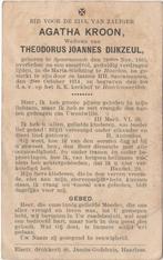 Agatha Kroon 1855 Spaarnwoude + 1914 Haarlem, 58 jaar, Verzenden