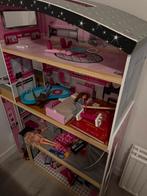 Barbie poppenhuis hout groot zgan, Ophalen, Zo goed als nieuw, Poppenhuis