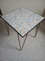Vintage Mozaïek Plantentafeltje Jaren '50, Huis en Inrichting, Tafels | Bijzettafels, Ophalen, Vierkant, Minder dan 55 cm, Minder dan 45 cm