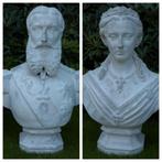 UNIEK GROTE beelden koning en koningin met sokkels, Antiek en Kunst, Kunst | Beelden en Houtsnijwerken, Ophalen