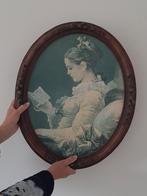 Vintage Schilderij met Houten Lijst, Antiek en Kunst, Ophalen of Verzenden