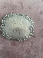 Antiek zilveren poederdoos met bloemmotief, Antiek en Kunst, Ophalen of Verzenden, Zilver