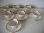 7 Kop en Schotel - Wit en Goud - Van Gelder Amsterdam - zgan, Huis en Inrichting, Keuken | Servies, Ophalen of Verzenden, Zo goed als nieuw