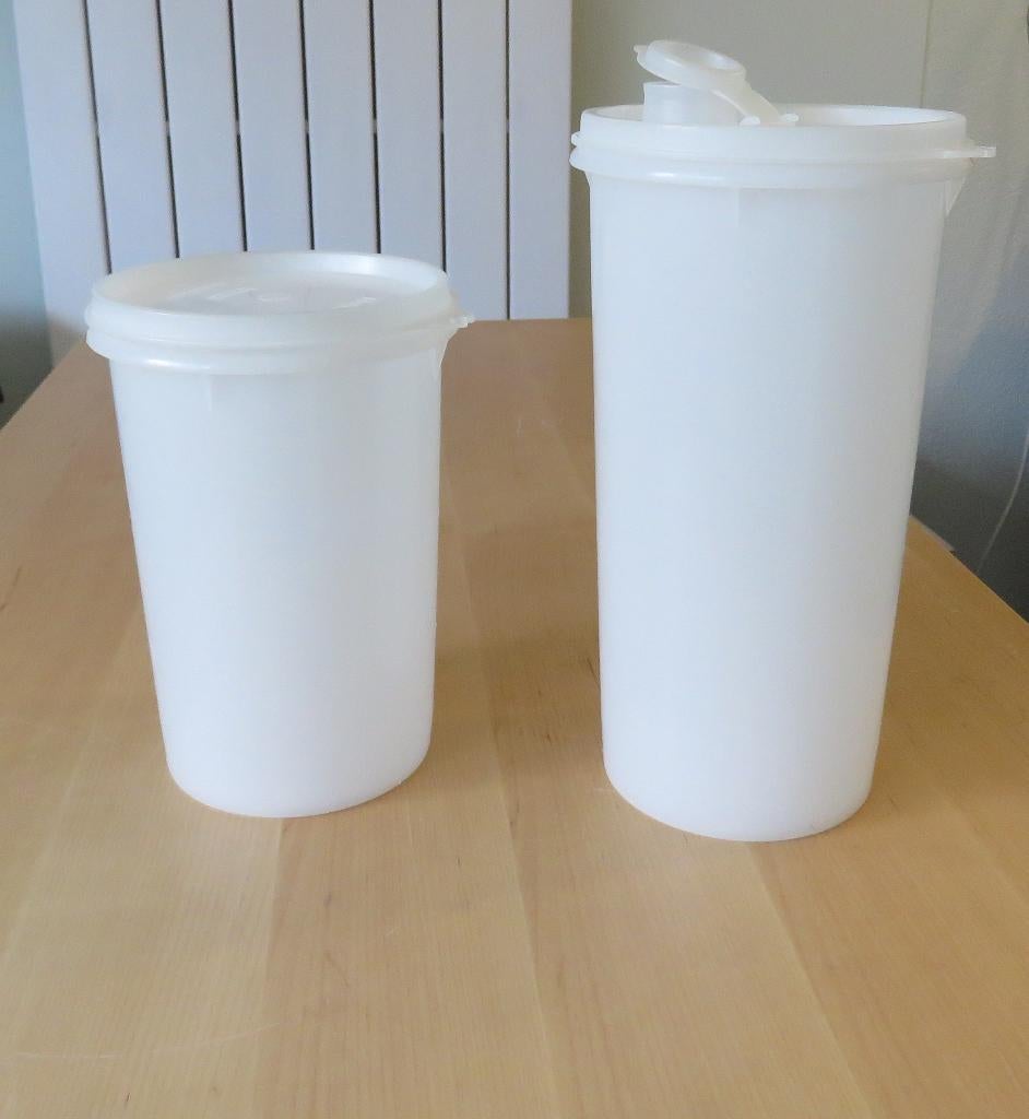 Tupperware voorraadbussen met deksel Retro/Vintage, Ophalen, Gebruikt, Wit, Bus of Trommel