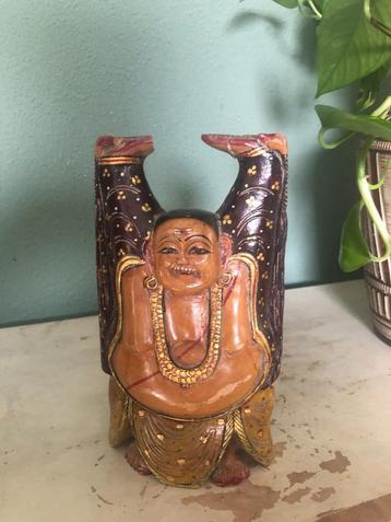 Houten Boeddhabeeld – 21 x 12 x 4 cm beschikbaar voor biedingen