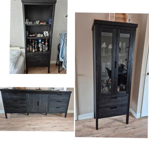 Pronto wonen meubelset stretto black (zwart), Huis en Inrichting, Kasten | Vitrinekasten, Zo goed als nieuw, 25 tot 50 cm, Met lade(s)