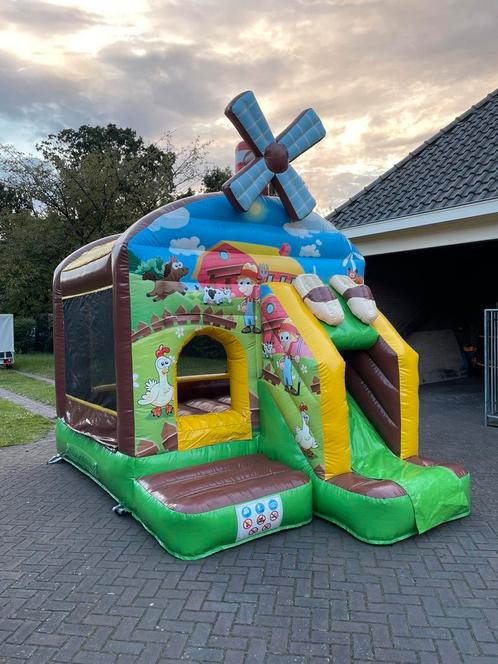 Boerderij Springkussen Huren / Voordelig huren, Hobby en Vrije tijd, Feestartikelen | Verhuur, Zo goed als nieuw, Verjaardag, Ophalen
