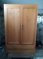 Eikenhouten kast met 2 deuren en 2 laden, Gebruikt, 100 tot 150 cm, Eikenhout, Ophalen of Verzenden