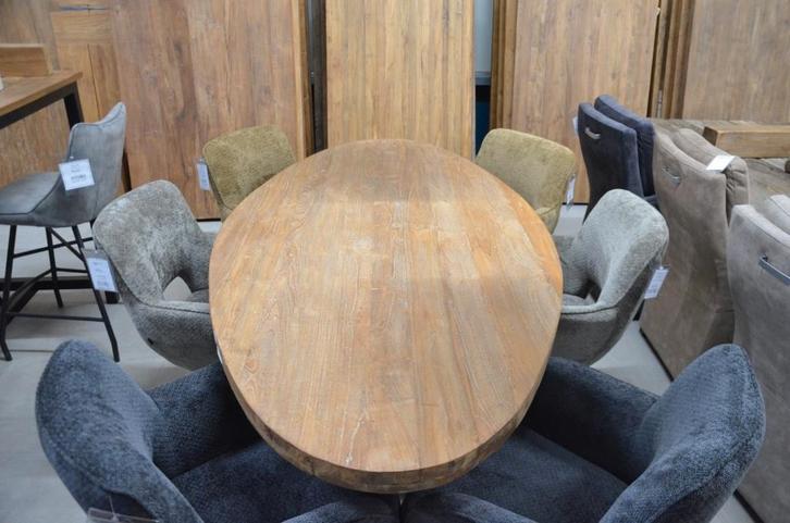 Ovale teaktafel 210 cm, Huis en Inrichting, Woonaccessoires | Overige, Nieuw, Ophalen