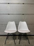 Witte kuipstoel met kussen/ bureaustoel / modernestoel, Huis en Inrichting, Stoelen, Metaal, Twee, Wit, Ophalen of Verzenden