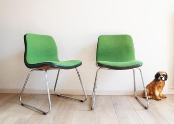 2 groene vintage stoelen. Retro design, Spirit - Artifort beschikbaar voor biedingen