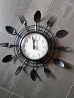 Laatste kans, het is 2 voor 12 : bestek-klok, Ophalen of Verzenden, Gebruikt, Analoog, Wandklok