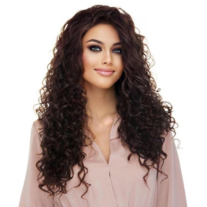 Lace front pruik met krullen model Shania kleur 4, Sieraden, Tassen en Uiterlijk, Uiterlijk | Haarverzorging, Nieuw, Pruik of Haarverlenging