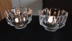 Set/2 Orrefors/Kosta Zweden kristal waxinelichthouders, Ophalen of Verzenden