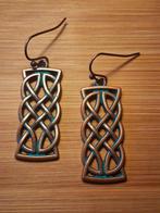 vintage boho oorbellen rechthoekig Keltische knoop, Sieraden, Tassen en Uiterlijk, Oorbellen, Ophalen of Verzenden, Overige materialen