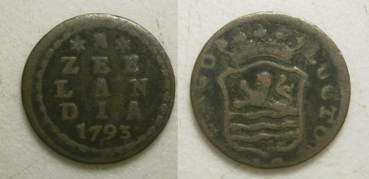 4] Zeeland Duit 1793    , Postzegels en Munten, Munten | Nederland, Losse munt, 1 cent, Vóór koninkrijk, Ophalen of Verzenden