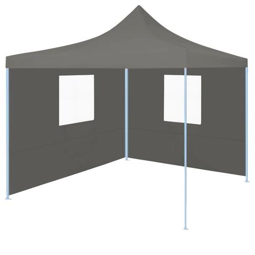 Partytent met 2 zijwanden inklapbaar 2x2 m staal antraciet, Tuin en Terras, Partytenten, Nieuw, Partytent, 2 meter of meer, Minder dan 5 meter