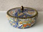 Oude Vintage ronde blikken koektrommel Albert Heijn, Verzamelen, Blikken, Ophalen of Verzenden, Gebruikt, Koek(jes), Overige merken