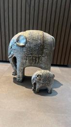 Set van twee decoratieve olifantenbeeldjes – stijlvolle duo, Ophalen of Verzenden, Zo goed als nieuw, Dier