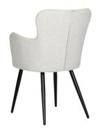 Wing Chair White Pearl – Luxe Eetkamerstoelen Licht, Japandi, Hotel Chique, Modern, Wit, Ophalen of Verzenden, Metaal