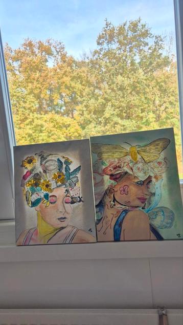 Potretten gebloemde dames  beschikbaar voor biedingen