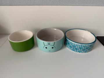 3 voerbakjes/drinkbakjes voor huisdier konijn knaagdier kat beschikbaar voor biedingen