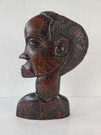 Buste van een man #1, ebbenhout, Senegal, midden 20e eeuw, Antiek en Kunst, Ophalen of Verzenden
