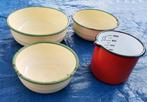 Oude Nostalgische Emaillen Schalen en Maatbeker Retro, Antiek en Kunst, Antiek | Emaille, Ophalen