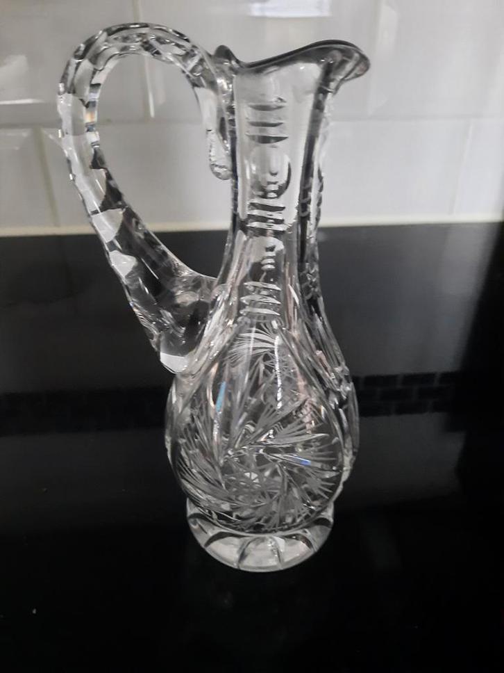 Kristallen waterkannetje / schenkkan afhalen € 15,00, Antiek en Kunst, Antiek | Glas en Kristal, Ophalen of Verzenden