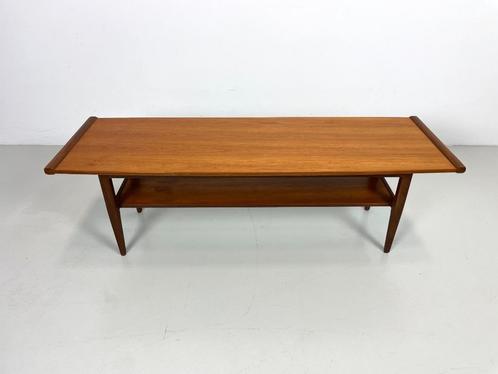 Vintage salontafel jaren 60 teak, Huis en Inrichting, Tafels | Salontafels, Zo goed als nieuw, Minder dan 50 cm, 50 tot 100 cm