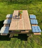 Stijlvolle Douglas Picknicktafels in Boomstamvorm, Ophalen of Verzenden, Nieuw, Rechthoekig, Hout