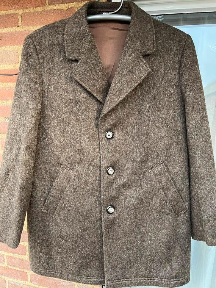 Vintage Heren gevoerde winterjas maat M/L, Kleding | Heren, Jassen | Winter, Gedragen, Maat 48/50 (M), Bruin, Ophalen of Verzenden