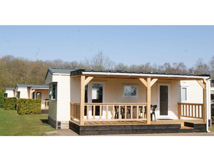 Chalet met veranda te koop in Appelscha, Friesland! R#52R, Caravans en Kamperen, Stacaravans, tot en met 4