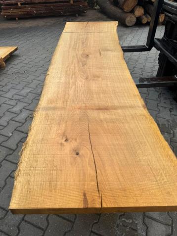 Zeer mooie eiken boomstambladen 290x70x6 cm beschikbaar voor biedingen