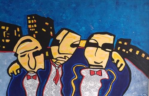 Groot canvas Herman Brood stijl, Huis en Inrichting, Woonaccessoires | Schilderijen, Tekeningen en Foto's, Nieuw, Schilderij, 75 cm of meer
