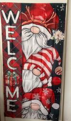 Kerstdecoratie gnoom tomte kerstkabouter print doek 90x180cm, Diversen, Ophalen of Verzenden, Nieuw