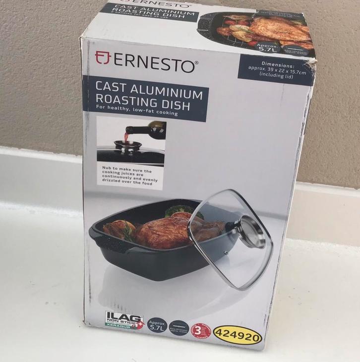 ERNESTO Braadslee 5,7 L - braadpan met uitneembaar rooster, Huis en Inrichting, Keuken | Potten en Pannen, Zo goed als nieuw, Koekenpan of Braadpan
