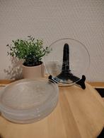 6 Borden/Grote Gebaksborden boot erop, Gebruikt, Overige kleuren, Ophalen of Verzenden, Glas