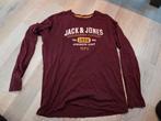 Longsleeve heren rood large jack and jones shirt, Ophalen, Zo goed als nieuw, Maat 52/54 (L), Rood