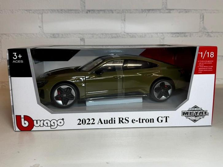 BBURAGO BURAGO 1:18 AUDI RS E-TRON GT 2022 GROEN NIEUW, Hobby en Vrije tijd, Modelauto's | 1:18, Nieuw, Auto, Bburago, Ophalen of Verzenden