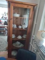 Honing Grenen Vitrine Kast, Ophalen, 50 tot 100 cm, Zo goed als nieuw, Met lade(s)