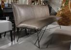 Luxe eetkamerbank VIDAR Jess Design metaal leer 195 cm.