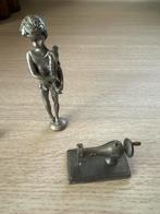 Vintage Tinnen Figuurtjes - Jongen en Naaimachine, Ophalen of Verzenden