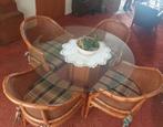 Ronde etkamertafel + 4 stoelen, Huis en Inrichting, Complete eetkamers, Gebruikt, Ophalen