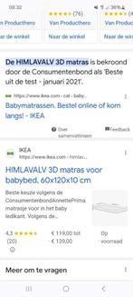 Zeer net matras babybed: Himlavalv Ikea, Minder dan 70 cm, Minder dan 140 cm, Zo goed als nieuw, Ophalen