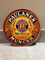 Mancave Bar Café Wanddecoratie metalen bordje Paulaner bier, Ophalen of Verzenden, Zo goed als nieuw, Reclamebord