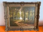 Boslandschap op doek met lijst, Antiek en Kunst, Kunst | Schilderijen | Klassiek, Ophalen