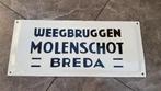 Weerbruggen Molenschot Breda emaille bord, Verzenden
